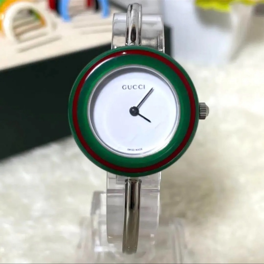 GUCCI vintage RARE collectable watch bracelet with changing color bezels - Picture 6 of 10